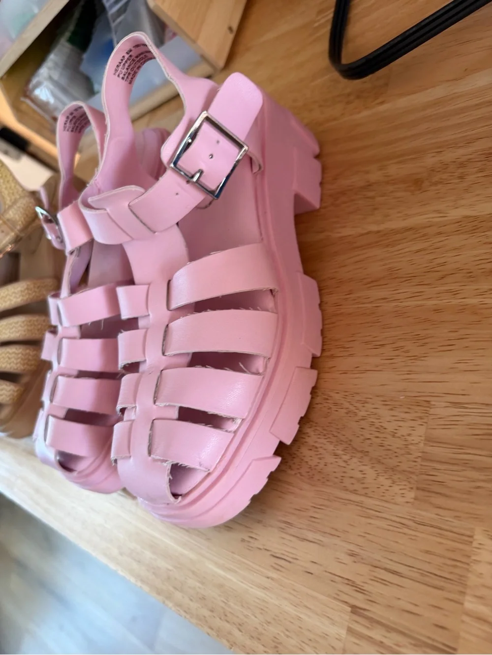 Wild Pair Pink Platform Fisherman Sandals
